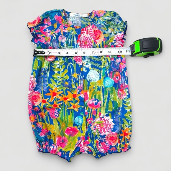 Familiar Japan Luxury Baby Romper 70 / US 6–12M – Vibrant Floral Print – NWOT - Picture 9 of 16